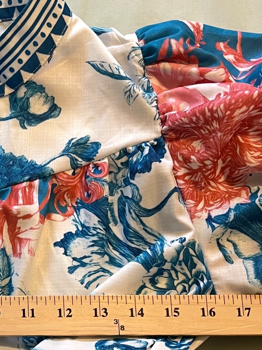 Tropical Floral Maxi Dress Puff Sleeve Resort Coastal Wedding Guest Feminine S - Picture 8 of 8